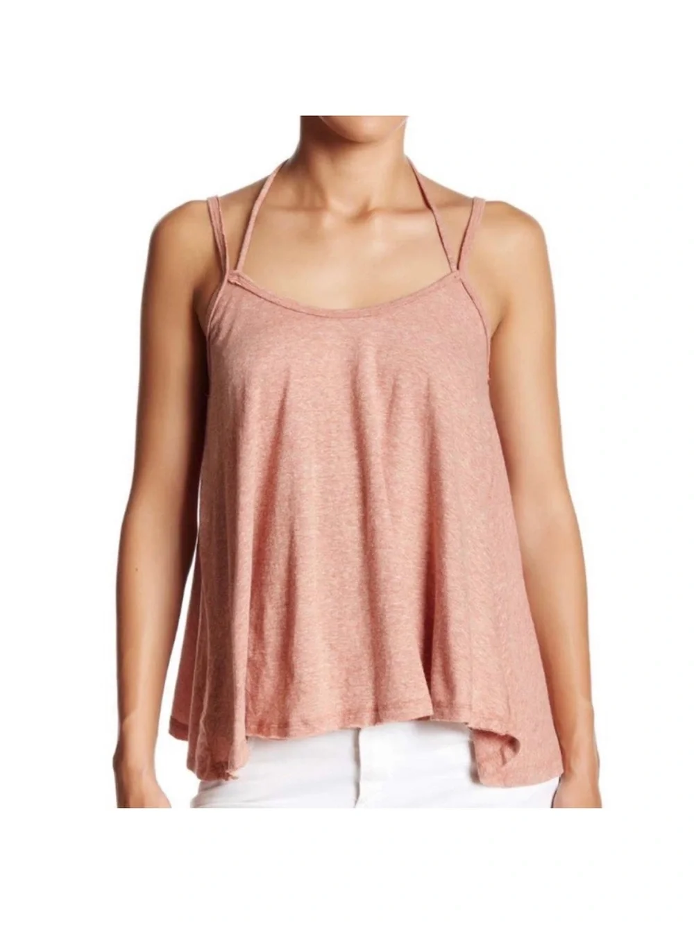 Free People So In Love With You Strappy Tank Top Pink Women Size L NWT
